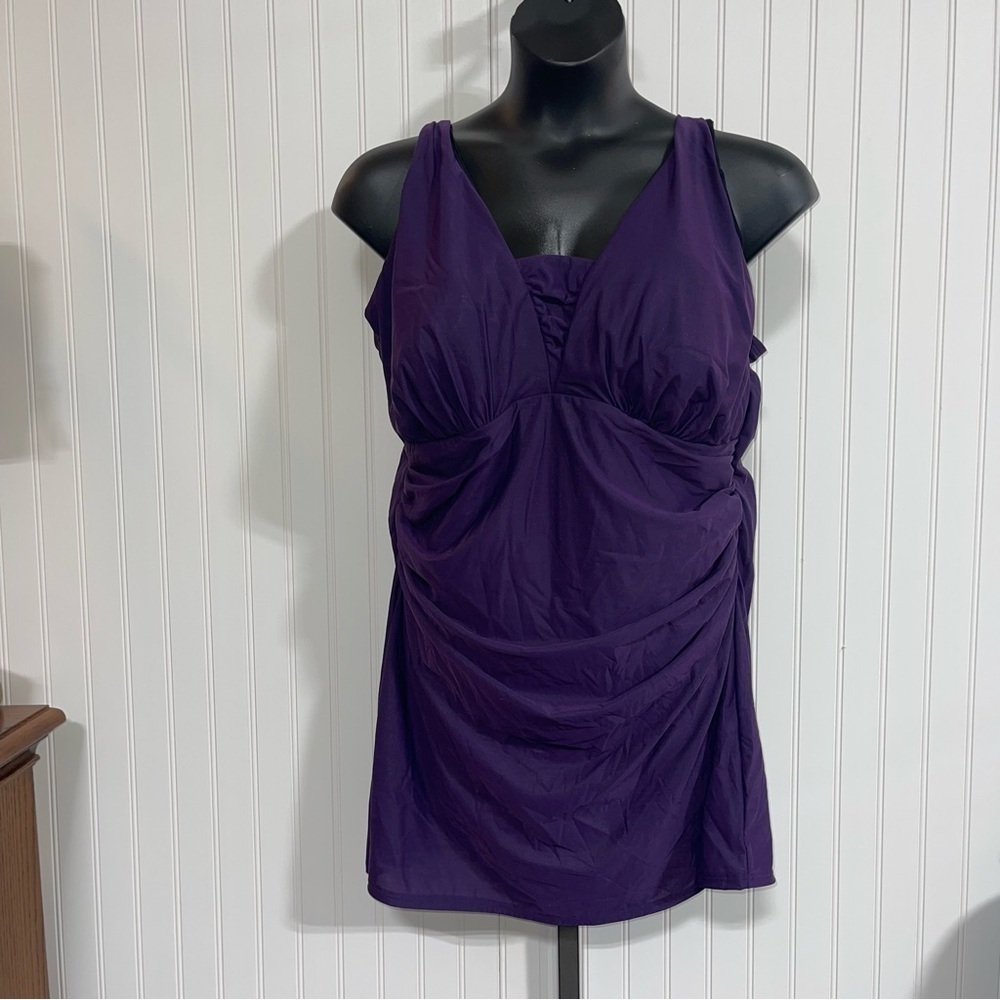 Lands' End Women's Purple One Piece Swimsuit